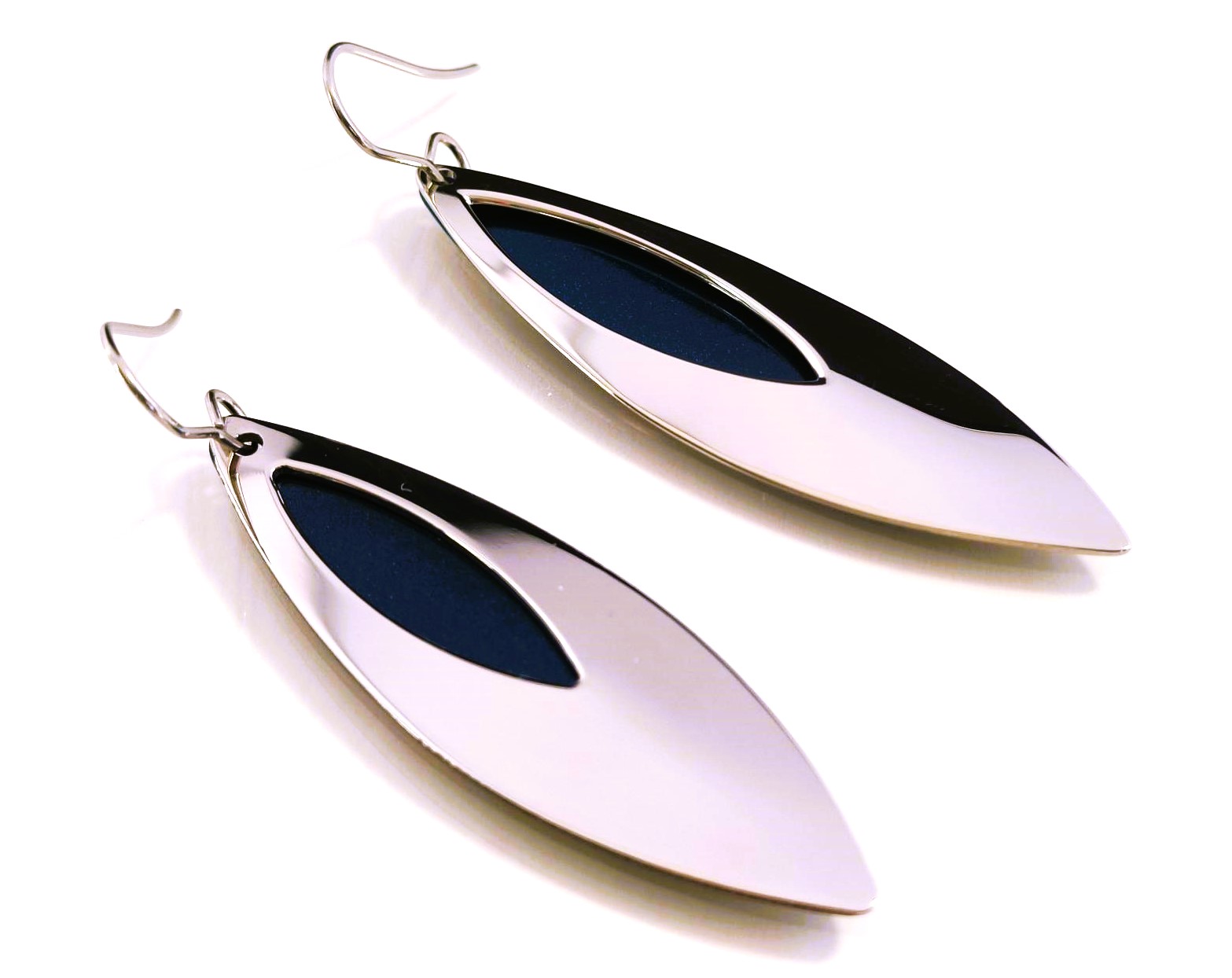 Leaf 50 Earrings, Midnight Blue